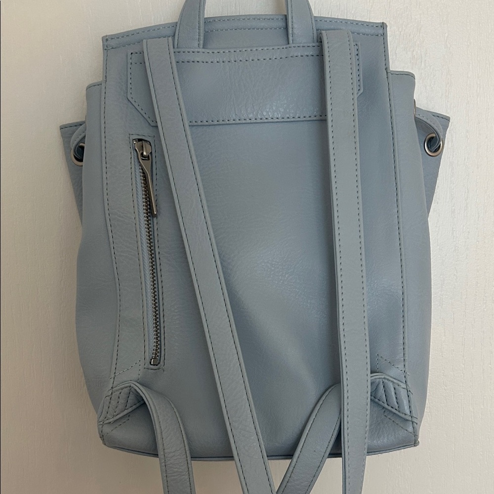 Blue Leather Backpack - Picture 3 of 6